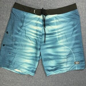 Aftco Bluewater‎ Board Shorts Size 42 Mens Blue Drawstring 10" Inseam Read